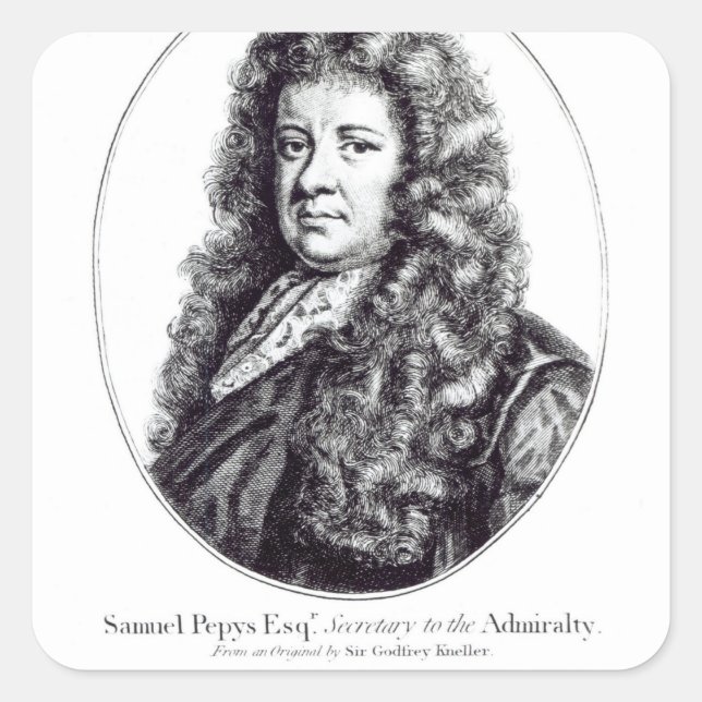 Pegatina Cuadrada Samuel Pepys (Anverso)