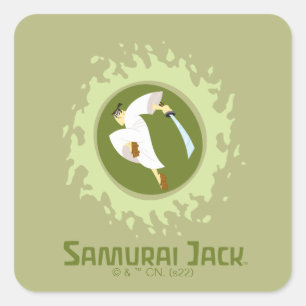 Pegatina Cuadrada Samurai Jack Leaping Graphic