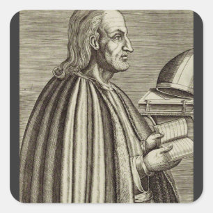 Pegatina Cuadrada San Anselmo de Canterbury Doctor de la Iglesia