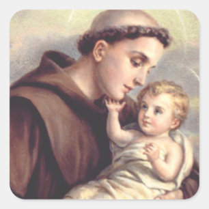 Pegatina Cuadrada San Antonio de Padua