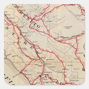 Pegatina Cuadrada San Benito, Fresno, Monterey, San Luis Obispo