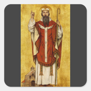 Pegatina Cuadrada San Bonifacio de Maguncia - Patrono de los educado