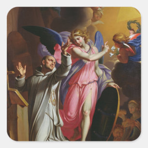 Pegatina Cuadrada San Bruno en la oración, 1671