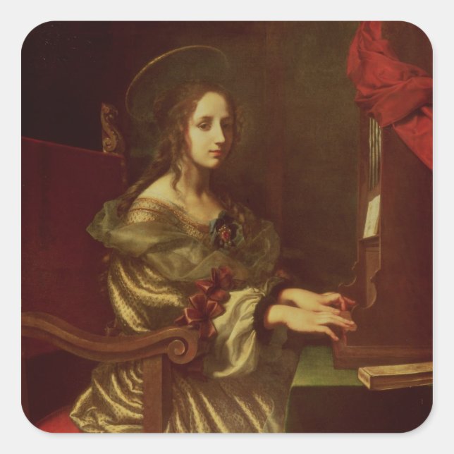 Pegatina Cuadrada San Cecilia 2 (Anverso)
