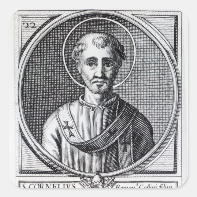 Pegatina Cuadrada San Cornelio (Anverso)