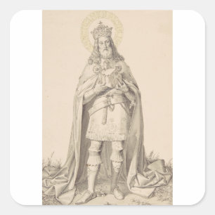 Pegatina Cuadrada San Enrique II del Sacro Imperio Romano Germánico