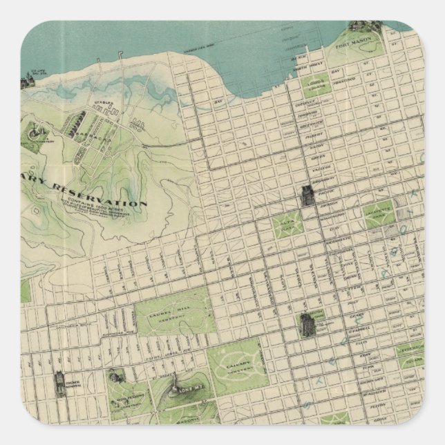 Pegatina Cuadrada San Francisco (Anverso)