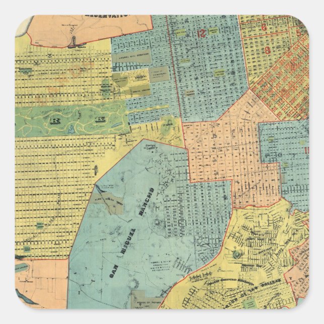 Pegatina Cuadrada San Francisco (Anverso)