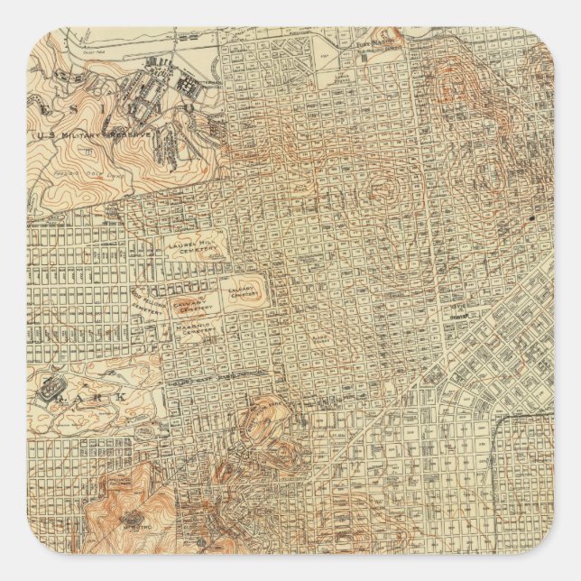 Pegatina Cuadrada San Francisco 5 (Anverso)