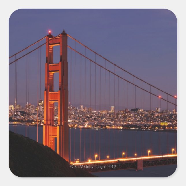 Pegatina Cuadrada San Francisco, California (Anverso)