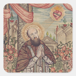 Pegatina Cuadrada San Francisco de Sales Obispo de Ginebra