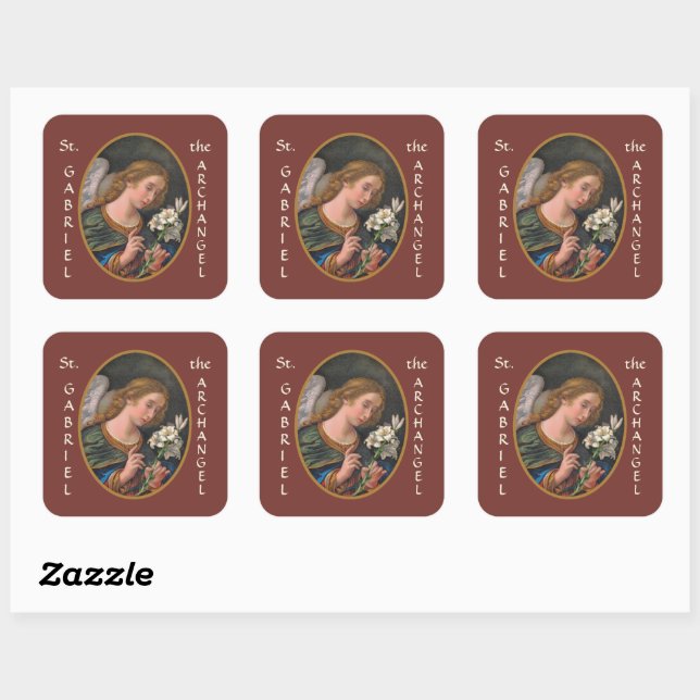 Pegatina Cuadrada San Gabriel el Arcángel (M 035) (Hoja)