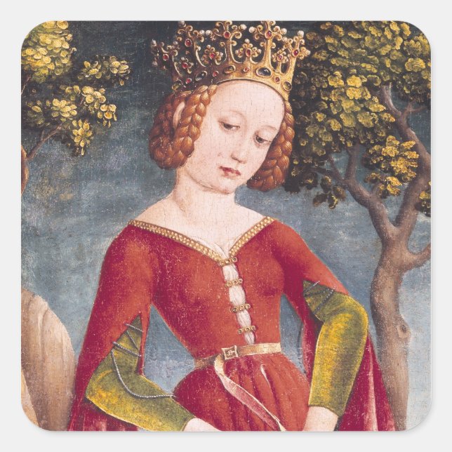 Pegatina Cuadrada San Jorge y el Dragón (Anverso)