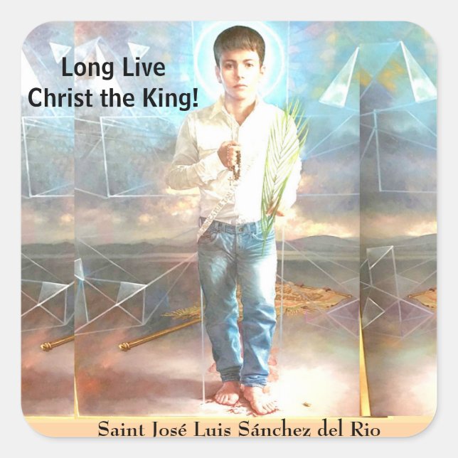 Pegatina Cuadrada San José Luis Sánchez del Río (Anverso)