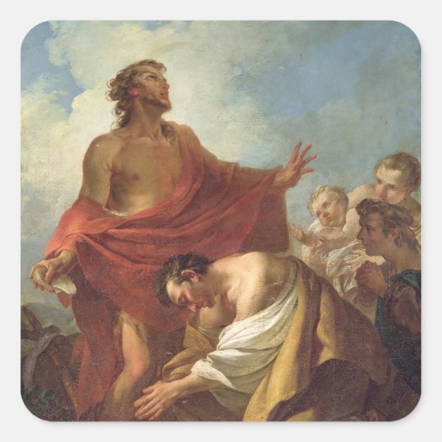 Pegatina Cuadrada San Juan Bautista (Anverso)