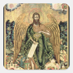 Pegatina Cuadrada San Juan Bautista, Ángel de la Silvestre