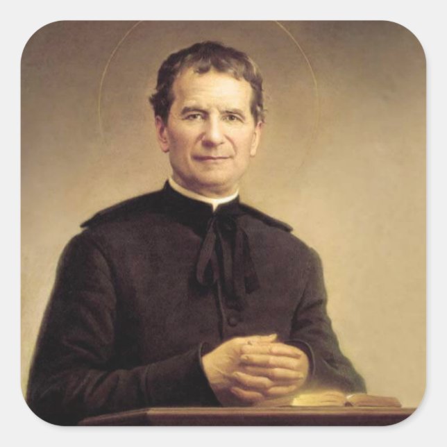 Pegatina Cuadrada San Juan Bosco (Anverso)