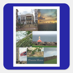 Pegatina Cuadrada San Juan, Puerto Rico