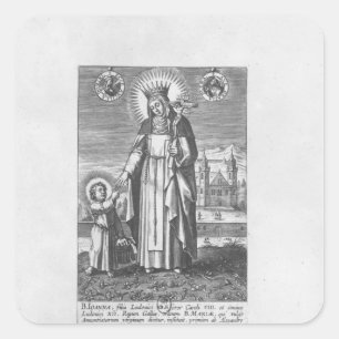 Pegatina Cuadrada San Juana de Francia y Valois