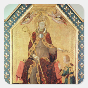 Pegatina Cuadrada San Luis de Toulouse coronando a su hermano
