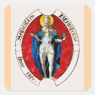 Pegatina Cuadrada San Luis IX de Francia Patrono de Reyes