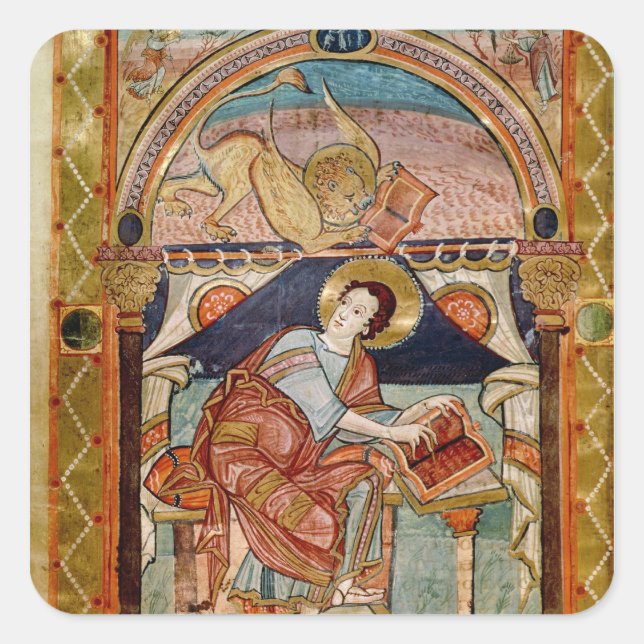 Pegatina Cuadrada San Marcos, francés (Anverso)