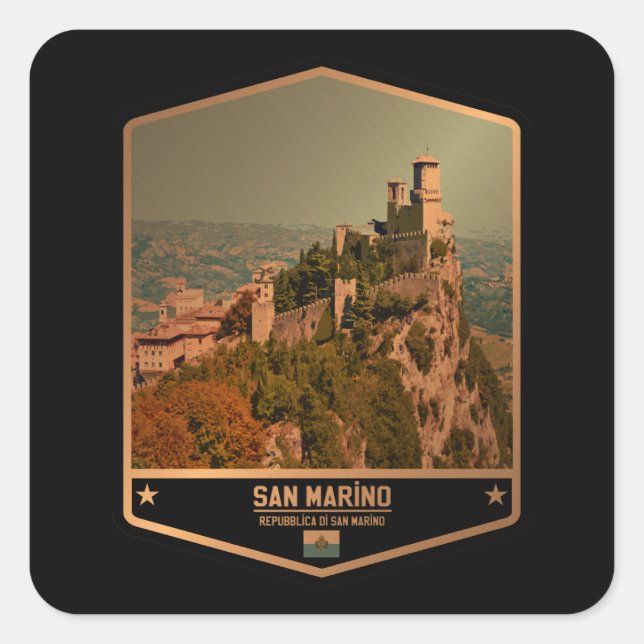 Pegatina Cuadrada San Marino (Anverso)