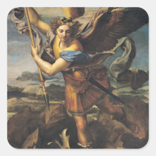 Pegatina Cuadrada San Miguel abrumador del Demonio, 1518