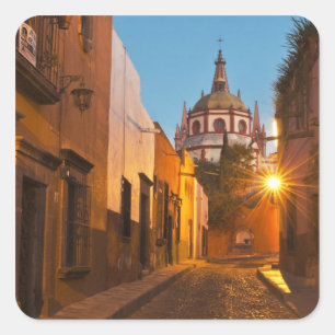Pegatina Cuadrada San Miguel de Allende, México. Crédito como:Nanc