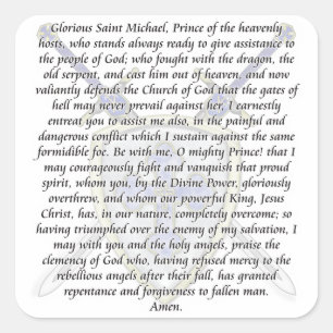 Pegatina Cuadrada San Miguel - espadas y escudo