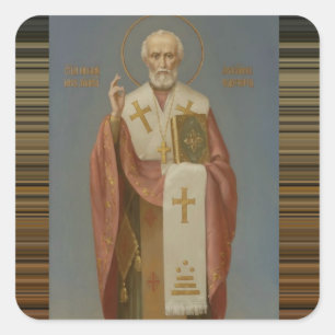 Pegatina Cuadrada San Nicolás de Myra Bishop