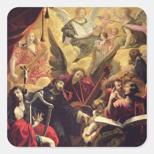 Pegatina Cuadrada San Nicolás de Tolentino (Anverso)