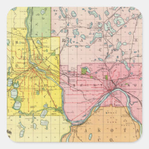 Pegatina Cuadrada San Pablo, Minneapolis, Minnesota