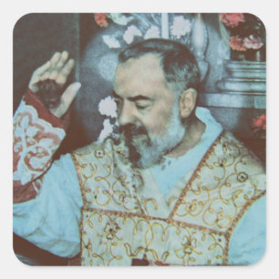 Pegatina Cuadrada San Padre Pío