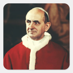 Pegatina Cuadrada San Papa Pablo VI jefe de la Iglesia católica
