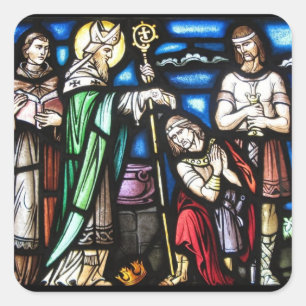 Pegatina Cuadrada San Patricio y sus seguidores