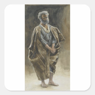 Pegatina Cuadrada San Pedro Apóstol por James Tissot