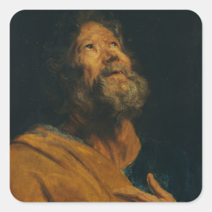 Pegatina Cuadrada San Pedro por Antoon van Dyck