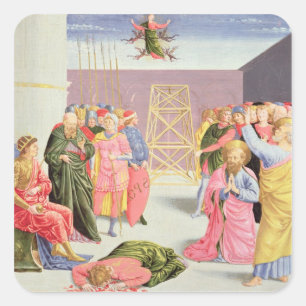Pegatina Cuadrada San Pedro y Simón Magus, siglo XV