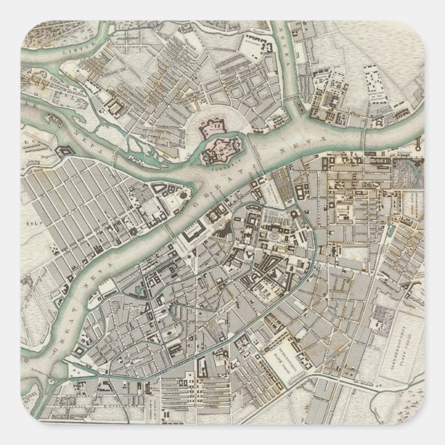 Pegatina Cuadrada San Petersburgo (Anverso)