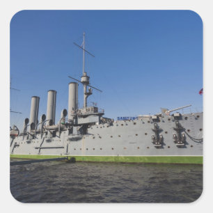 Pegatina Cuadrada San Petersburgo, Crucero Aurora