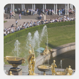 Pegatina Cuadrada San Petersburgo, fuentes en gran cascada
