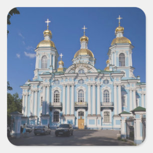 Pegatina Cuadrada San Petersburgo, Mariinski, Catedral de Nikolsky