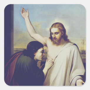 Pegatina Cuadrada San Tommaso dubbioso de Silvestro Lega