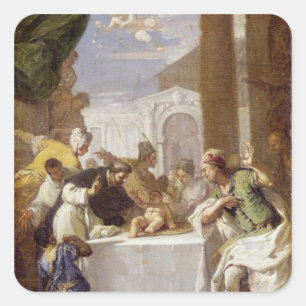 Pegatina Cuadrada San Vicente Ferrer haciendo un milagro
