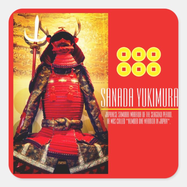 Pegatina Cuadrada SANADA YUKIMURA：Seal (Anverso)