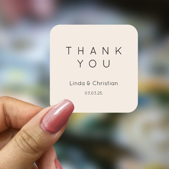 Pegatina Cuadrada Sand Beige Boda (Subido por el creador)