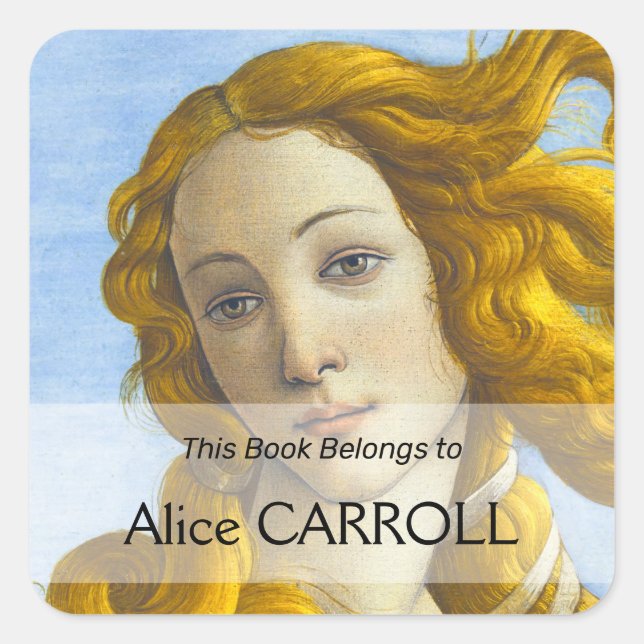 Pegatina Cuadrada Sandro Botticelli - Nacimiento de los detalles de  (Anverso)