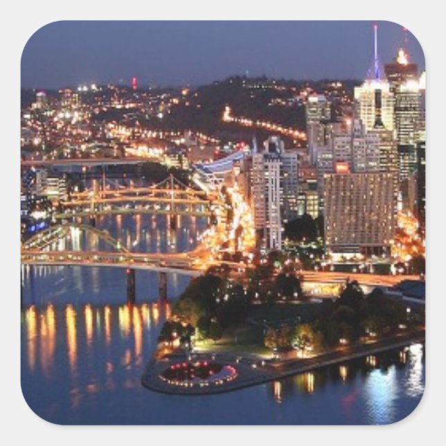 Pegatina Cuadrada Sandwich de acero e índigo (Anverso)