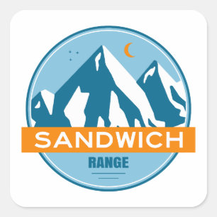 Pegatina Cuadrada Sandwich Range New Hampshire Stars Moon